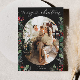 ミニマル白黒1写真クリスマス シーズンカード