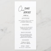 ミニマル白黒1日リハーサル遠くにディナー メニュー (正面)