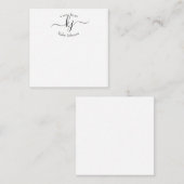 ミニマル白黒2モノグラムイニシャル ノートカード (正面/裏面)