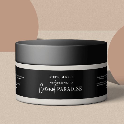 ミニマル白黒4OZ 120g化粧瓶ラベル ラップアラウンドラベル