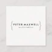 ミニマル白黒(角括弧あり) スクエア名刺 (正面)