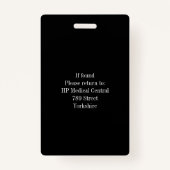 ミニマル白黒IDカード会社従業員 バッジ (裏面)