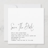 ミニマル白黒QRウェディング日付を保存 セーブザデート (正面)