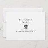 ミニマル白黒QRコード招待状 招待状 (裏面)