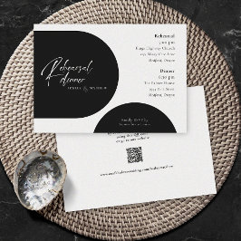 ミニマル白黒QRコード招待状 招待状