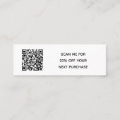 ミニマル白黒QRコード表示 スキニー名刺 (正面)