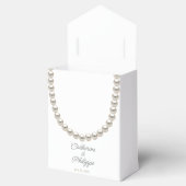 ミニマル真珠結婚式の引き出物箱 フェイバーボックス (オープン)