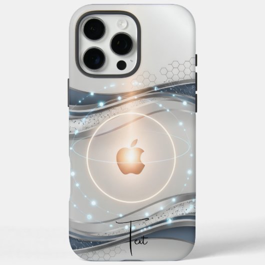 ミニマル石板ブルーウェーブデザイン、カスタマイズ Case-Mate iPhoneケース (裏面)