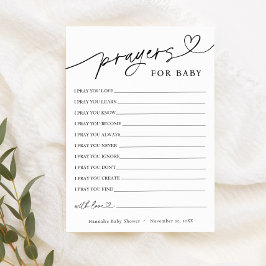 ミニマル祈りの言葉とウィッシュのベビーカード 招待状