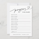 ミニマル祈りの言葉とウィッシュのベビーカード 招待状 (正面)
