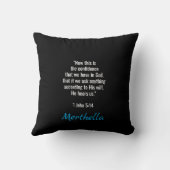 ミニマル祈りの言葉WIFIブラックより良カスタムい クッション (裏面)