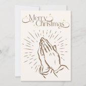 ミニマル祈主義宗教者の手メリークリスマス シーズンカード (正面)