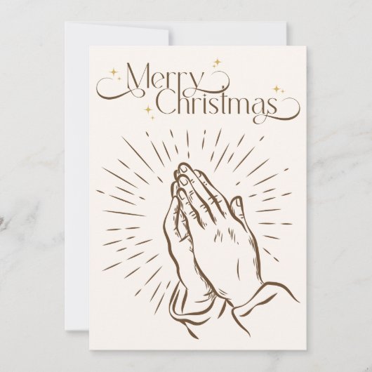 ミニマル祈主義宗教者の手メリークリスマス シーズンカード (正面)