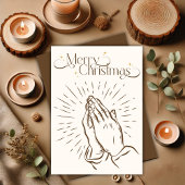 ミニマル祈主義宗教者の手メリークリスマス シーズンカード