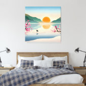 ミニマル禅サンライズレイクストレッチキャンバスプリント キャンバスプリント (インサイチュ (寝室))