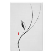 ミニマル禅リーフ日本の – インクアートプリント ポスター (正面)