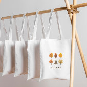 ミニマル秋の木とカボチャ トートバッグ