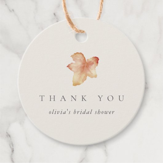 ミニマル秋の葉ありがとう フェイバータグ (正面)