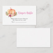 ミニマル秋カボチャ赤ちゃんシャワーおむつラッフル 名刺 (正面/裏面)