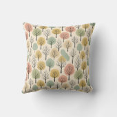 ミニマル秋ツリーパターンパステルオータムフォレスト クッション (裏面)