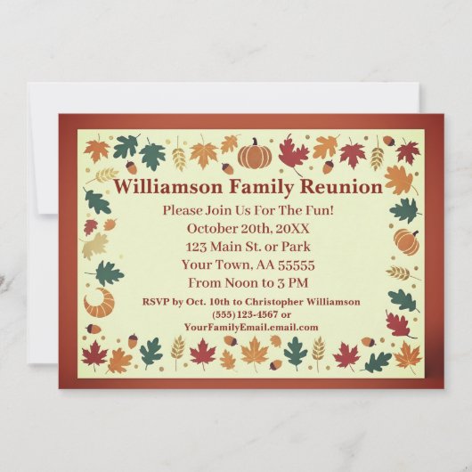 ミニマル秋ファミリー懇親会カスタムカード シーズンカード (正面)