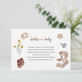 ミニマル秋ベビーシャワーブックスリクエストカード 招待状 (スタンド正面)