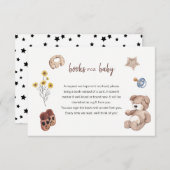 ミニマル秋ベビーシャワーブックスリクエストカード 招待状 (正面/裏面)