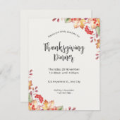 ミニマル秋縁ど感謝祭招待状 招待状 (正面/裏面)
