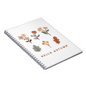 ミニマル秋花模様 ノートブック (右側)