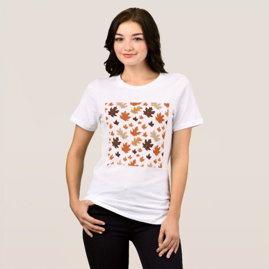ミニマル秋葉柄Tシャツ – 居心地の良い秋 トライブレンドTシャツ (正面全面)