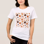 ミニマル秋葉柄Tシャツ – 居心地の良い秋 トライブレンドTシャツ (正面)