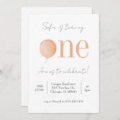 ミニマル第1の誕生日招待状 招待状 (正面/裏面)