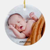 ミニマル第1回クリスマスパパママ写真 セラミックオーナメント (裏面)