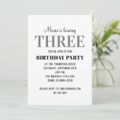 ミニマル第3誕生日 男女兼用 招待状 (スタンド正面)
