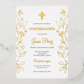 ミニマル箔金ゴールドスペインの確認 箔招待状 (正面)