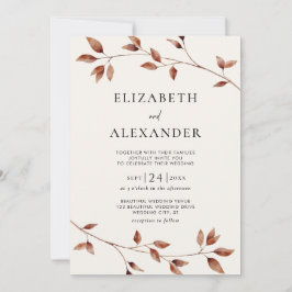 ミニマル紅葉ボタニカル結婚ズ 招待状