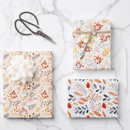 ミニマル紅葉 – 秋のエレガンス ラッピングペーパーシート