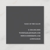 ミニマル紙ベージュダークグレーヘアボビーピン スクエア名刺 (裏面)