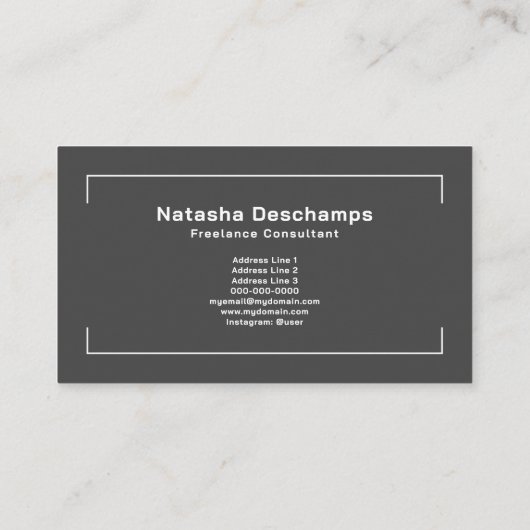 ミニマル素晴らしリストブラックビジネスカード 名刺 (裏面)