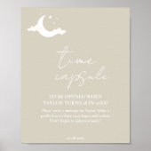 ミニマル素朴な赤ちゃんシャワー時間カプセルのサイン ポスター (正面)