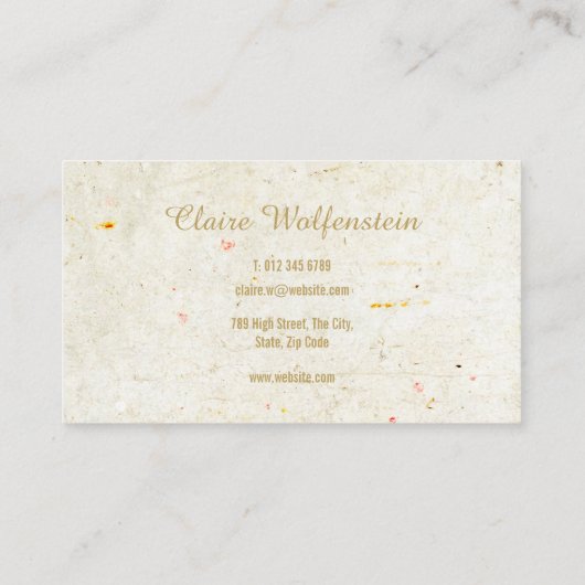 ミニマル素朴アンティークプロフェッショナル 名刺 (裏面)