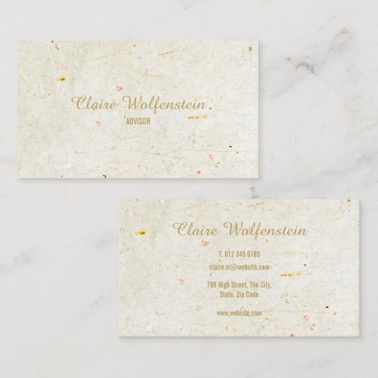 ミニマル素朴アンティークプロフェッショナル 名刺 (正面/裏面)