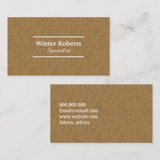 ミニマル素朴クラフト紙プロフェッショナル 名刺 (正面/裏面)