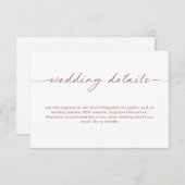 ミニマル素朴スの結婚詳細エンクロージャカード エンクロージャーカード (正面/裏面)