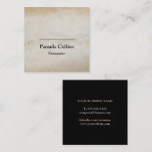 ミニマル素朴スシンプルエレガント紙 スクエア名刺 (正面/裏面)