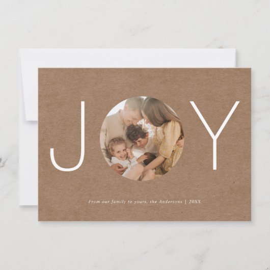 ミニマル素朴スジョイハッピーホリデーズフォトカード サンキューカード (正面)