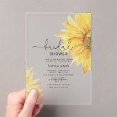 ミニマル素朴スヒマワリブライダルシャワー アクリル招待状 (インサイチュ (ポータブル))