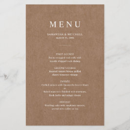 ミニマル素朴ス結婚のメニューカード