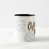 ミニマル素朴タイポグラフィコーヒータイムギフト ツートーンマグカップ (中央)