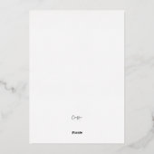 ミニマル素朴フローラ箔結婚式招待状 箔招待状 (裏面)